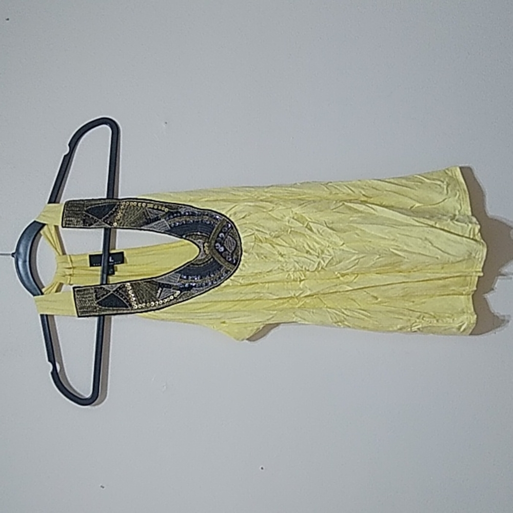 I.N. San Francisco Yellow Blingy Tank Top